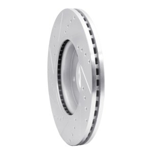 Buick Encore GX Brake Rotor (1) - Front Right - R1 Concepts - Drilled & Slotted - Silver - `11-`25